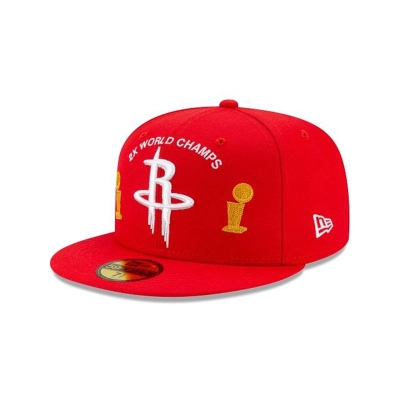 Red Houston Rockets Hat - New Era NBA Championship Trophy 59FIFTY Fitted Caps USA2804139